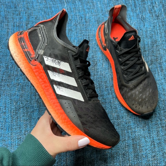 Adidas Ultraboost PB Running Shoes in Core Black Orange - Picture 1 of 7